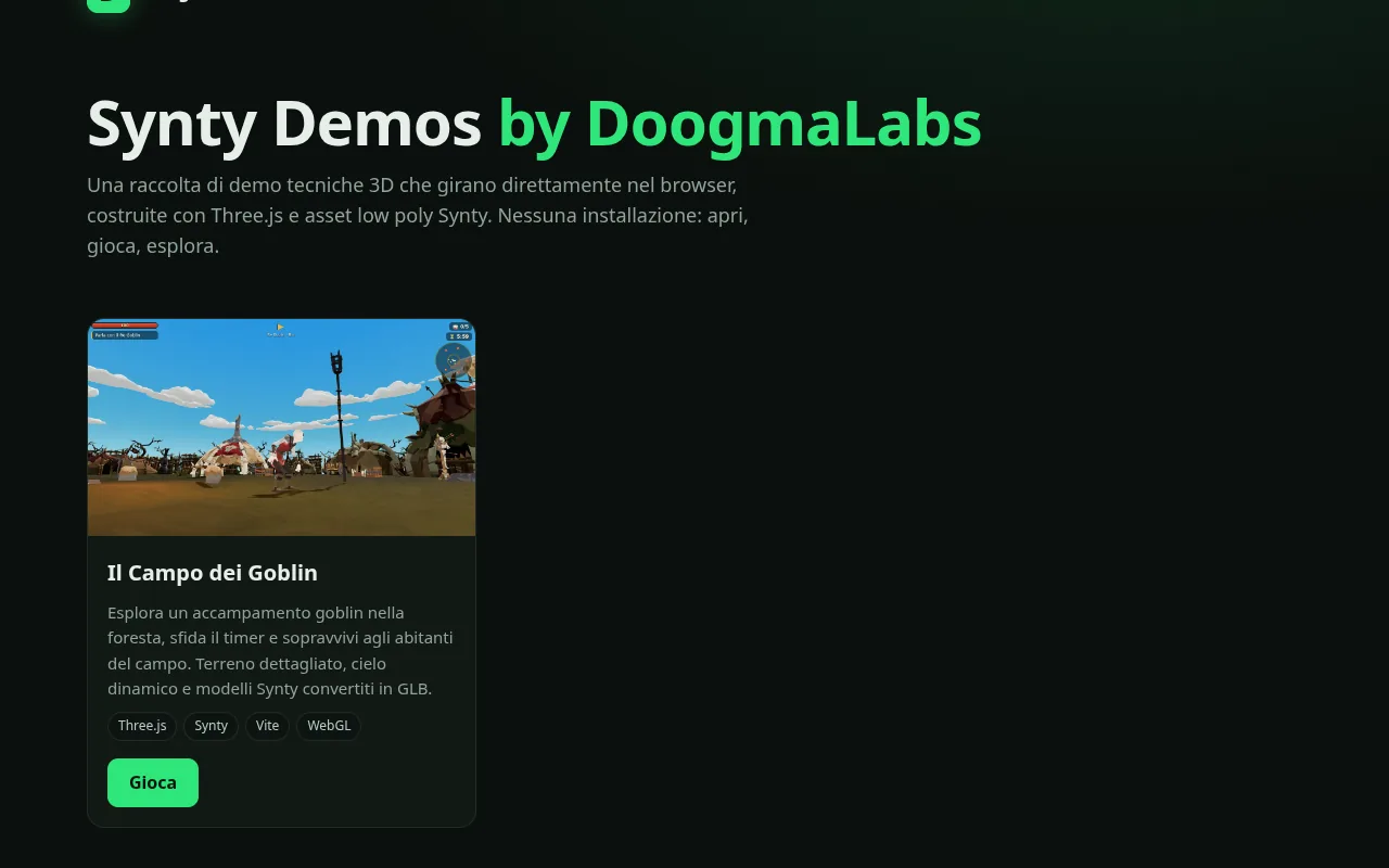 Synty Demos: landing con anteprime di Il Campo dei Goblin e Ultimo Traghetto